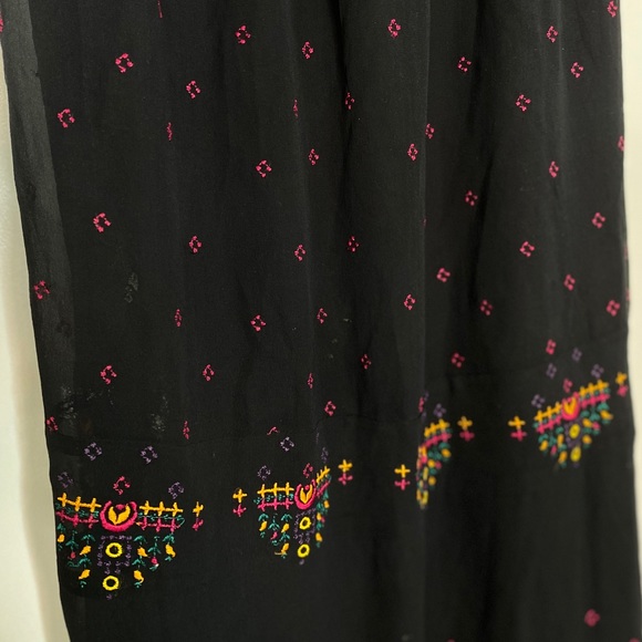Marciano silk black halter maxi dress tiered colours boho - Picture 5 of 10